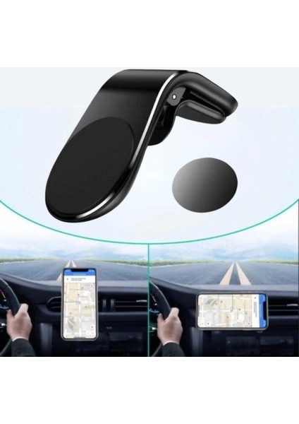 Havalanndırma Izgarasına Takılabilen Mandallı Mıknatıslı Oto Araç Içi Manyetik Telefon Tutucu (4887)