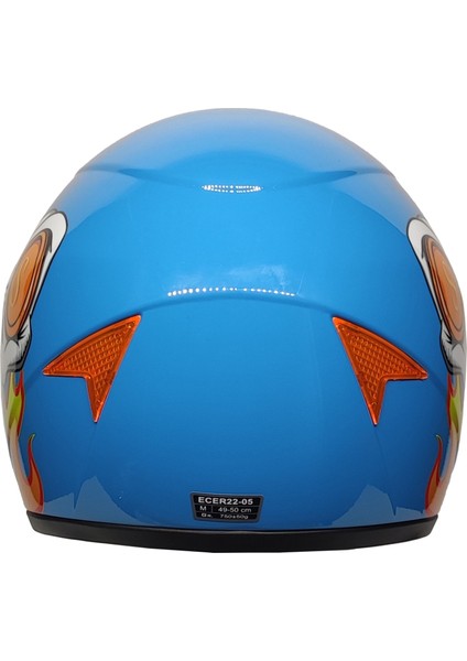 Full Face Motosiklet Çocuk Kaskı K2 Skull Blue