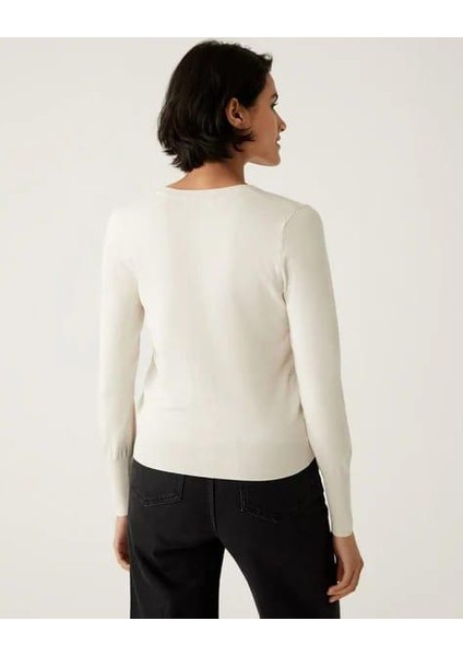 Kadın Yuvarlak Yaka Düğmeli Üst Kalite Slim Fit Kısa Hırka modelleri