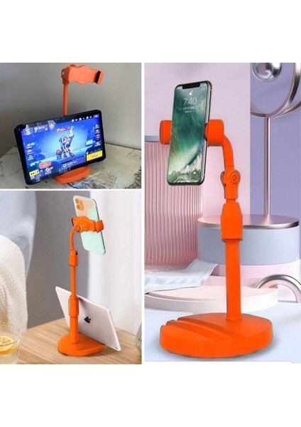 Masa Üstü Tablet ve Telefon Tutucu Plastik Aparat Turuncu Telefon Standı (4887) fırsatları