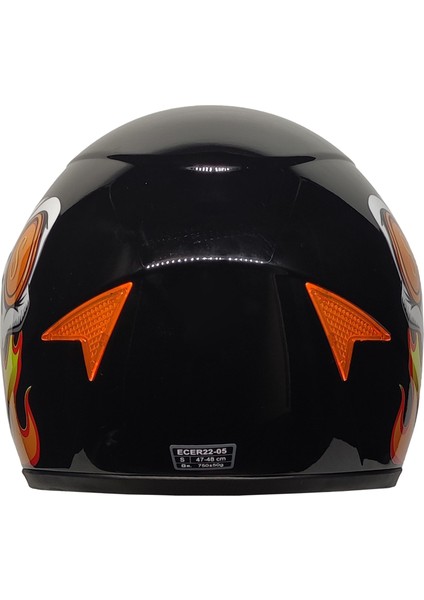 Full Face Motosiklet Çocuk Kaskı K5 Skull Black modelleri