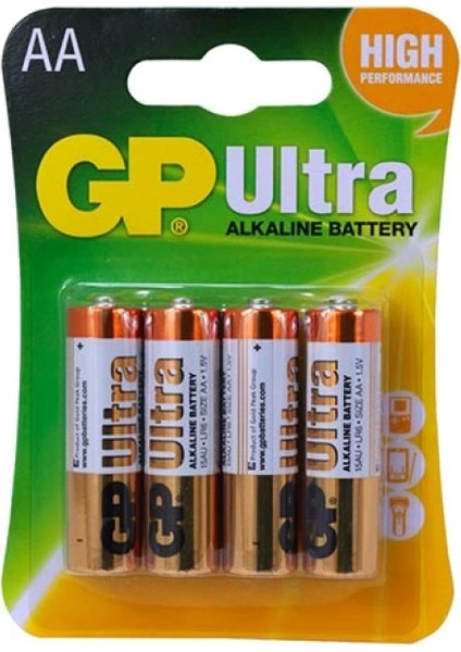 Gp 15AU Alkalin 1.5V Aa Kalem Pil (4lü) Paket (4887)