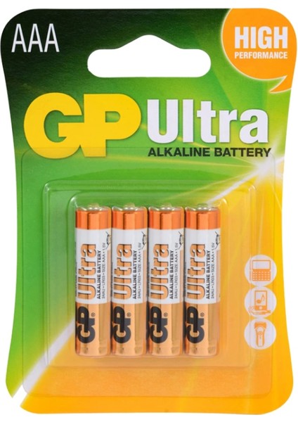 Gp 24AU-2U4 Alkalin Ince Kalem Pil 4lü Paket (4887)