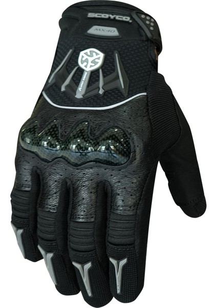 MX40 Yazlık Motosiklet Eldiveni Siyah