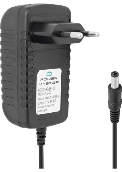 12 Volt - 2 Amper Plastik Kasa Priz Tipi Adaptör 5.5*2.5 Uç (4887)