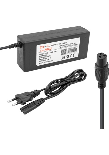 63 Volt- 1.1 Amper 69 Watt Masaüstü 3 Pinli Ginger Şarj Cihazı (4887)