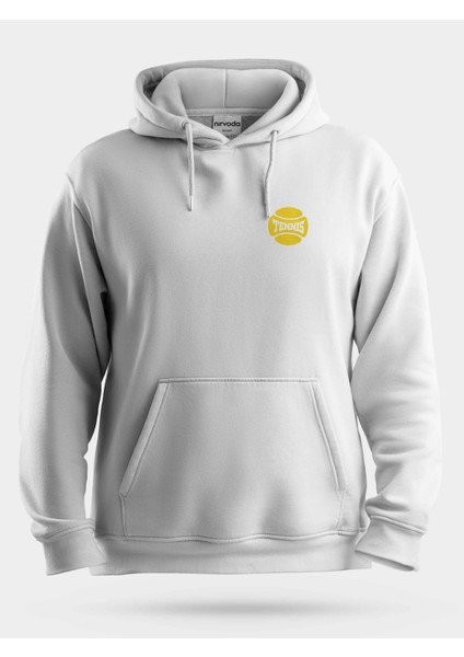 Tenis Topu Baskılı Unisex Kapüşonlu Sweatshirt