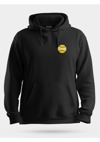 Tenis Topu Baskılı Unisex Kapüşonlu Sweatshirt