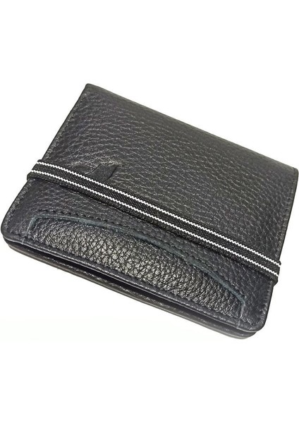 Özel Deri Lastikli 20 Kartlık Kredi Kart Cüzdanı 10 cm x 8 cm