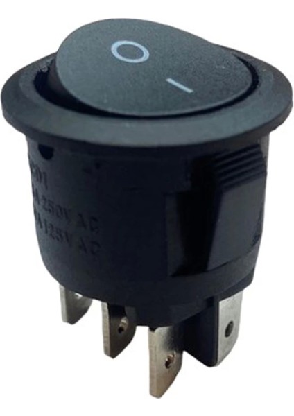 Yuvarlak Anahtar On-Off 6p Siyah (IC-133-6) (4887)