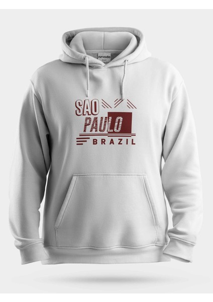 Sao Paulo Brezilya Baskılı Unisex Kapüşonlu Sweatshirt