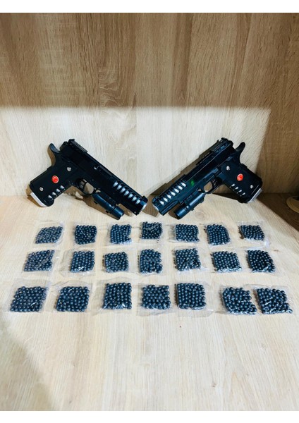 Boncuklu Lazerli Türk Bayraklı 22X15 cm Boncuk Atan Silah2 Adet + 21 Paket Boncuk