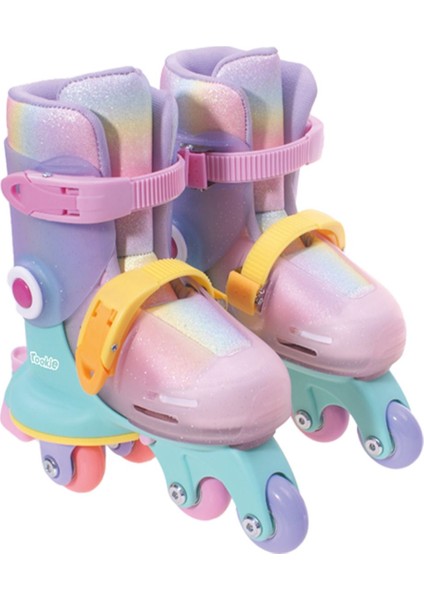 Paten Ayarlanabilir Dönüşen Tekerlekli 2 In 1 Twisty Paten - Pembe 29-32