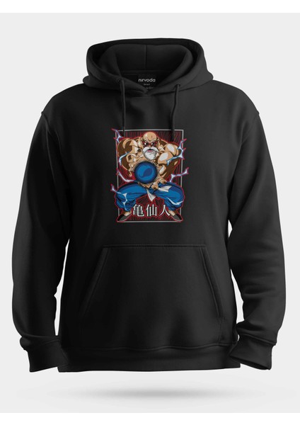 Master Roshi Usta Rosi Dragon Ball Baskılı Unisex Kapüşonlu Sweatshirt