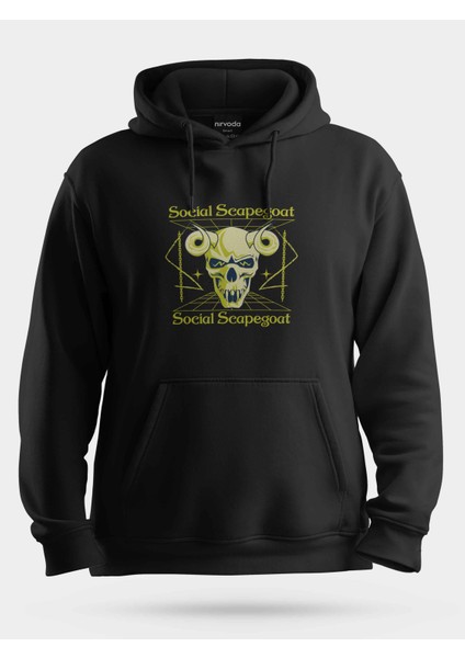 Koç Kurukafa Baskılı Unisex Kapüşonlu Sweatshirt