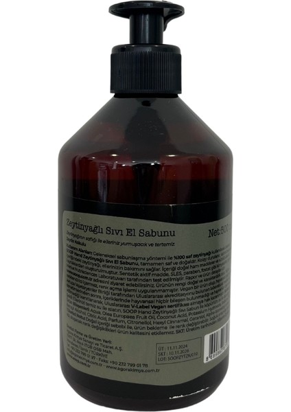 Zeytinyağlı Sıvı El Sabunu 2'Li Paket-500 Ml