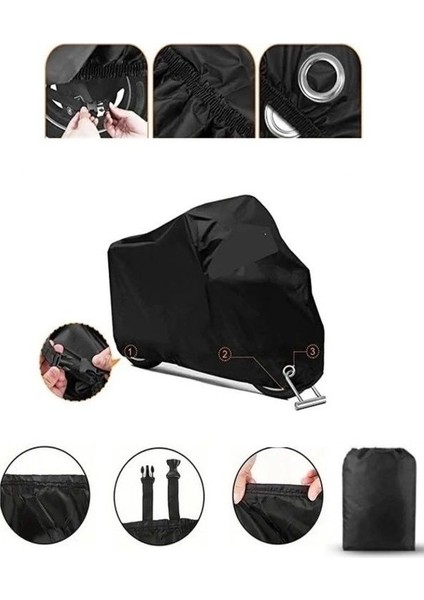 Mondial 50 Znu Siyah Kilit Uyumlu Motor Brandası Arka Çanta Uyumsuz Ultra Kalın Su Geçirmez