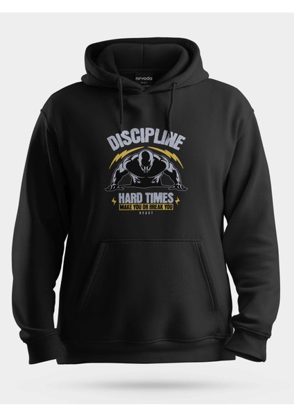 Discipline Fitness Disiplin Baskılı Unisex Kapüşonlu Sweatshirt