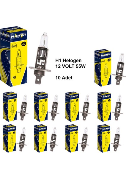 Far Ampülü Narva H1 Ampul 55 W 12 Volt 10LU Paket Helogen 48320