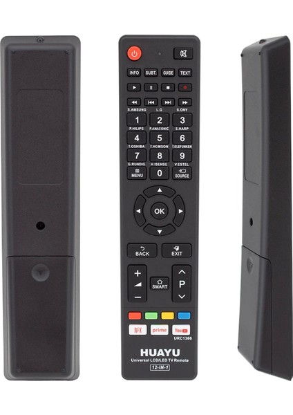 Huayu URC1366 12 In 1 Netflıx Prıme Youtube Tuşlu Unıversal Akıllı Kumanda Blisterli (4887)