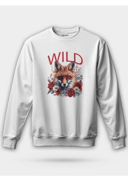 Wild Red Fox Tilki Baskılı Unisex Regular Sweatshirt