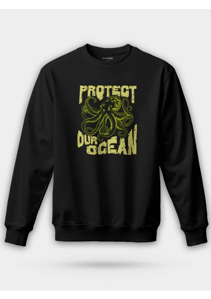 Protect Ahtapot Baskılı Unisex Regular Sweatshirt