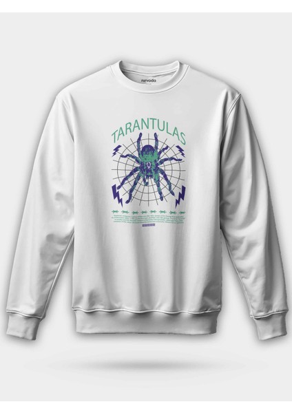 Mavi Yeşil Tarantula Baskılı Unisex Regular Sweatshirt