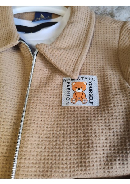 Hırkalı Ayıcık Baskılı Tshirt ve Kot Pantolon Erkek Bebek 9/12/18/24 Ay Takım fırsatları