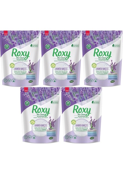 Roxy Bio Clean Matik Sabun Tozu 800GR Lavanta Bahçesi (5 Li Set) (130 Yıkama)