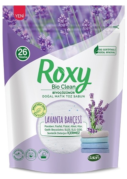 Roxy Bio Clean Matik Sabun Tozu 800GR Lavanta Bahçesi (5 Li Set) (130 Yıkama)