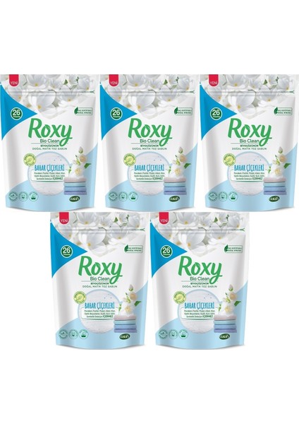 Roxy Bio Clean Matik Sabun Tozu 800GR Bahar Çiçekleri (5 Li Set) (130 Yıkama)