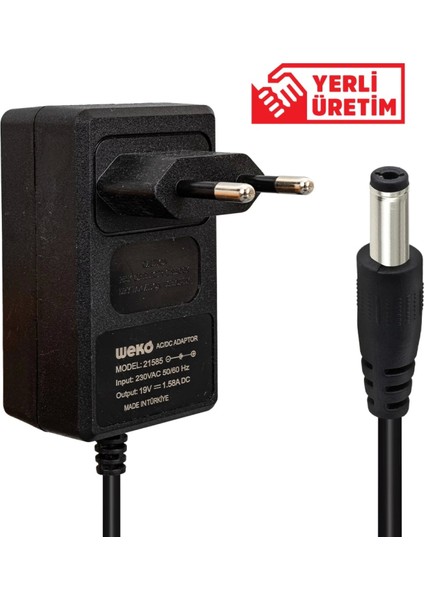 19 Volt - 1.58 Amper 5.5*1.7 Uçlu Yerli Üretim Priz Tipi Notebook Adaptör (4887)
