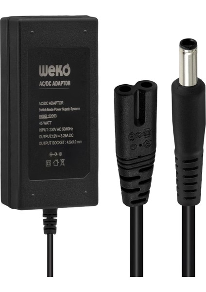12 Volt 3.25 Amper 4.5x3.0mm Uçlu Notebook Adaptör Yerli Üretim (4887)