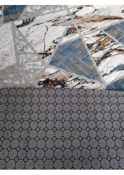 Mavi Kaymaz Yolluk - Yıkanabilir Dört Mevsim Halı | Salon, Banyo, Balkon, Genç Odası modelleri