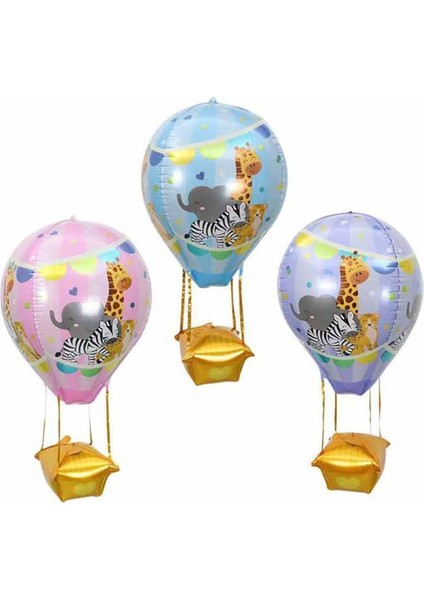 22 Inç Mor Renk Safari Uçan Balon Temalı Folyo Balon 88-28 cm modelleri