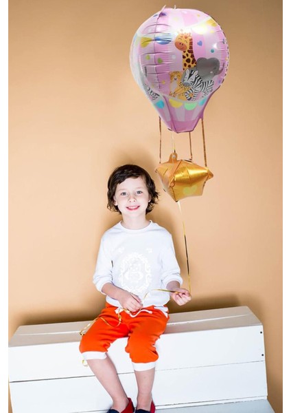 22 Inç Mor Renk Safari Uçan Balon Temalı Folyo Balon 88-28 cm fırsatları