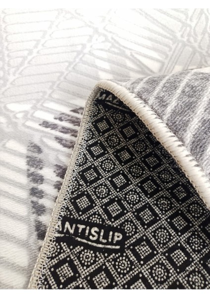 Gri Kaymaz Yolluk - Yıkanabilir Dört Mevsim Halı | Salon, Banyo, Balkon, Genç Odası