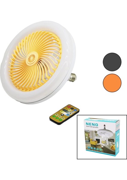Pervaneli 3 Renk Ledli Kumandalılamba Ampul Oynar Başlı Duy ÇAP:15CM6500LUMEN - 3200K (4887)