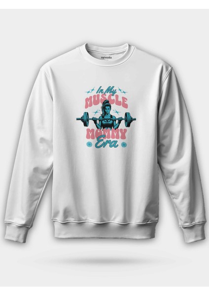 Muscle Mommy Fitness Baskılı Unisex Regular Sweatshirt