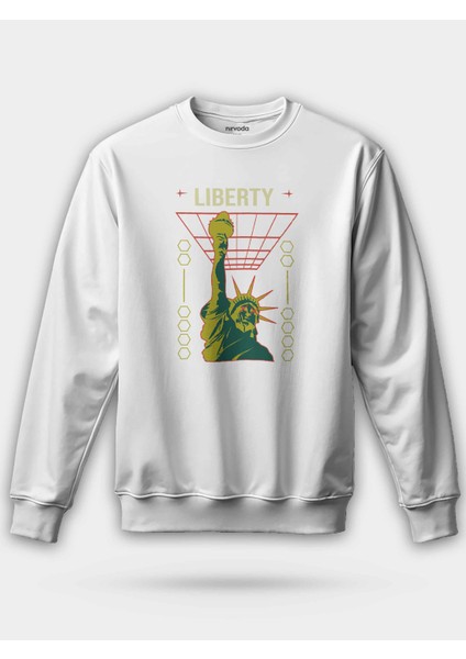 Liberty Özgürlük Heykeli Baskılı Unisex Regular Sweatshirt