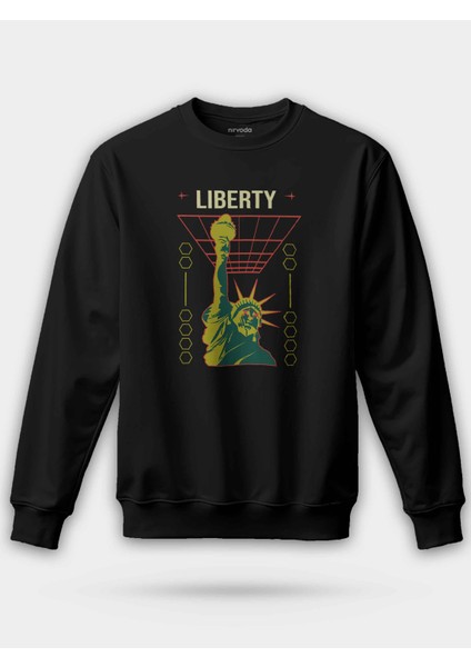 Liberty Özgürlük Heykeli Baskılı Unisex Regular Sweatshirt