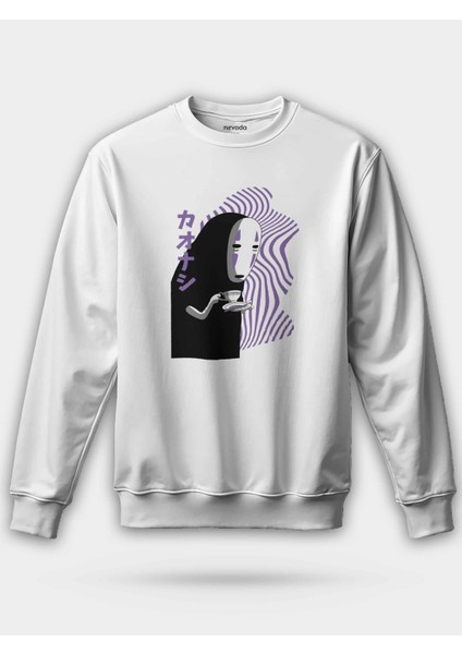 Kaonashi No Face Ghibli Baskılı Unisex Regular Sweatshirt