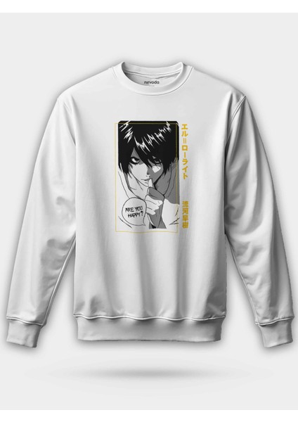 L Lawliet Death Note Baskılı Unisex Regular Sweatshirt