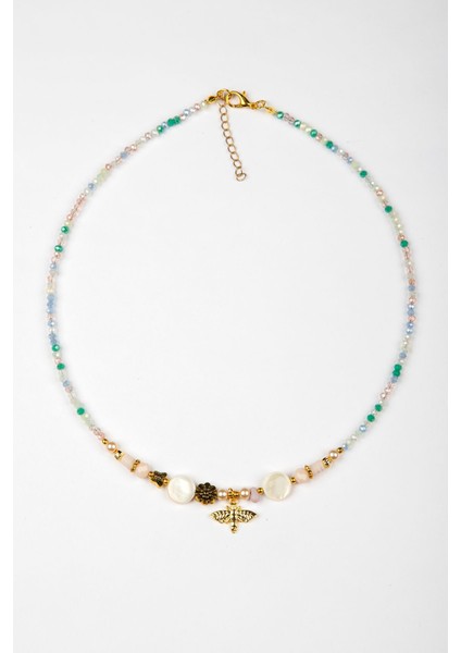 Sedef Doğal Taşlı Otantik Kolye