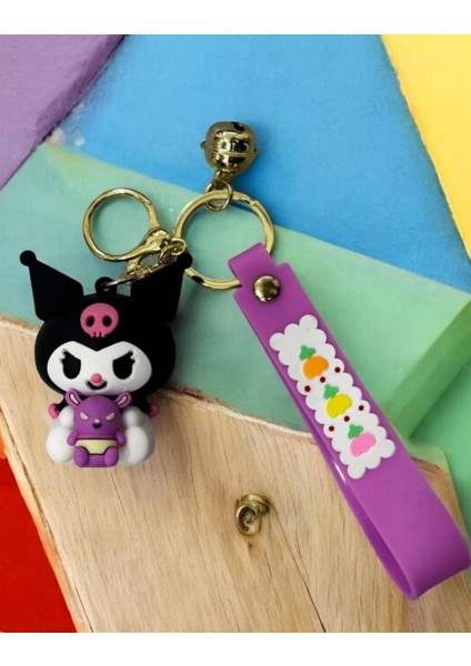 3D Büyük Boy Kuromi ve Arkadaşları Silikon Anahtarlık ve Çanta Aksesuarı modelleri