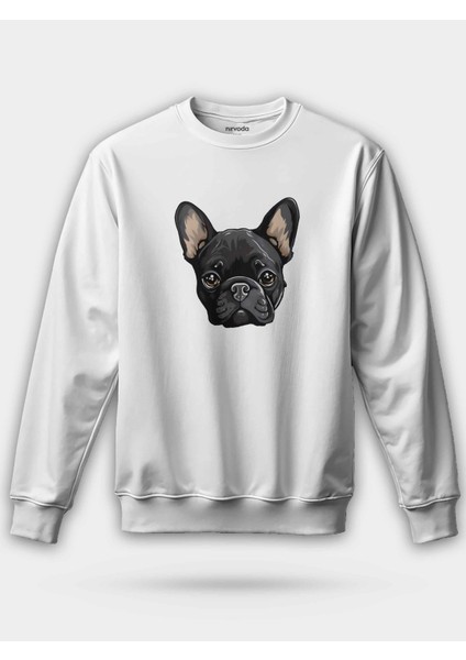 French Fransız Bulldog Baskılı Unisex Regular Sweatshirt