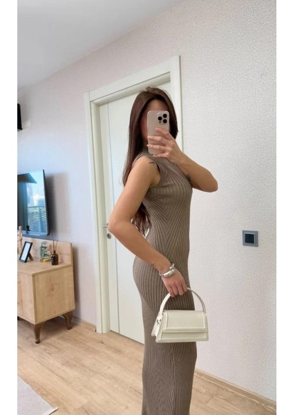 Fitilli Triko Elbise Maxi Uzun Boy modelleri