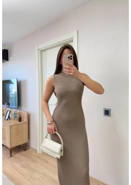 Fitilli Triko Elbise Maxi Uzun Boy fırsatları