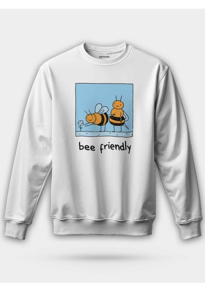 Arı Arkadaşlığı Baskılı Unisex Regular Sweatshirt