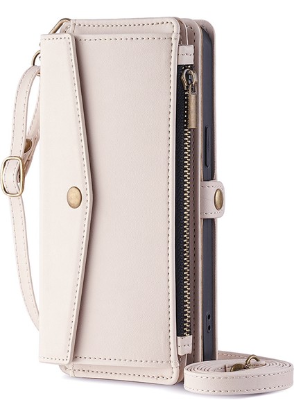 Samsung Galaxy S25 Plus Kılıf, Çapraz Askılı Çok Işlevli Cüzdan Rfıd Engelleme Omuz Askısı Fermuarlı Cep Telefon Kılıfı Kapağı Samsung Galaxy S25 Plus (Yurt Dışından)